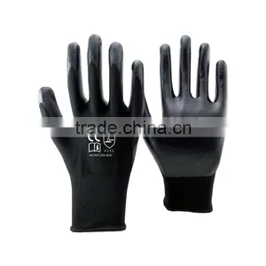 Nmsafety 13 Gauge Nylon Knitted Black Smooth Nitrile Coated Oil-resistant Working Gloves thumbnail-1