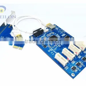 Pci-e Express 1x To16x 3 Slots Pci Riser Card Pci-e to Pci Converter Card Splitters for Pci-e 3 Port for Bitcoin thumbnail-1
