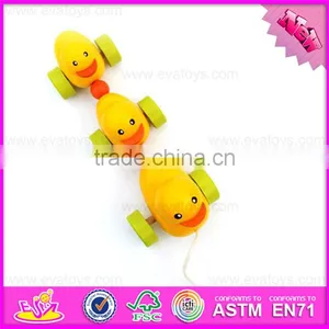 Топ - продаж в 2016 году деревянная игрушка - желтая утка для детей W05B146 thumbnail-2