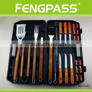 Stainless Steel BBQ Grilling Tool Set Complete 18 Piece Barbecue Kit WITH Good Quality Metal Case thumbnail-1
