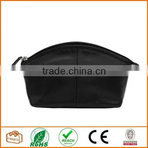 Leather Cosmetic Pouch Black thumbnail-1