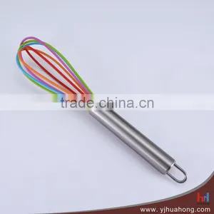 Colorful Food Grade Silicone Coated Egg Whisk With Stainless Steel Handle (HEW-36B) thumbnail-1