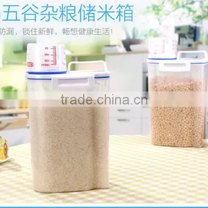 L00004 2017 New Style Grain Tank Canister Kitchen Rice Grain Storage Box Sealed in Plastic Barrels of Jar thumbnail-1