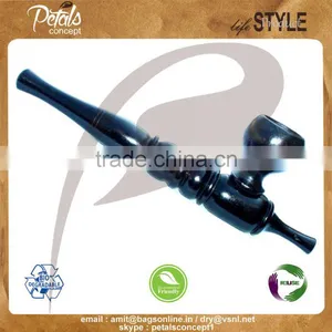 2017 Hi-polish Smooth Ebony Wood Smoking Pipe for Sale thumbnail-1