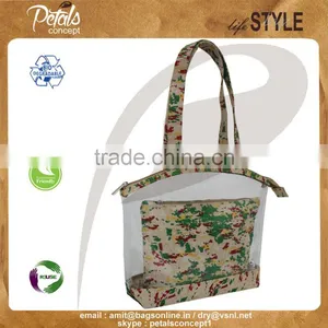 See Through PVC/ PP Laminated Juco Bag With Pouch thumbnail-2