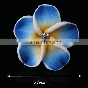 Fashion Jewelry Hawaiian Plumeria Flower Polymer Clay Rings for Women thumbnail-3