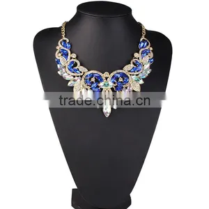 Vintage Ethnic Luxury AB Shinnning Ges Women Chunky Coral Necklace thumbnail-2