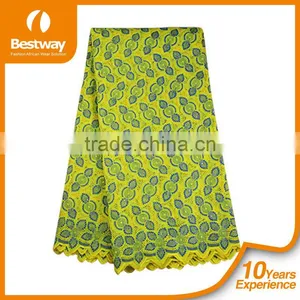 Bestwaytex Factory Price SL02009 Cotton Lace African Swiss Voile Lace Fabric With Stones thumbnail-3