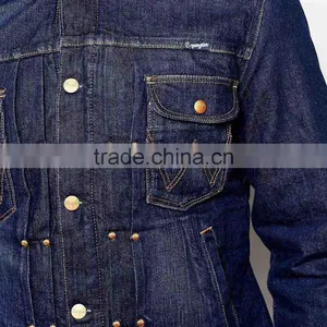 High Quality Men Clothing Jacket Denim With Fleece Collar Bulk Whloesale thumbnail-3