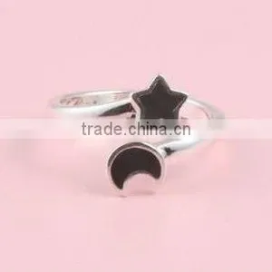 Fashion Enamel Rings, Fashion Star and Moon Rings, Pop Korea Rings thumbnail-1