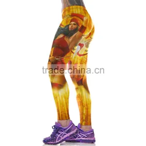 Printed Yellow Leggings Fashion Casual Leggins High Quality Elastics Wasit Sexy Skinny Sporting Pants thumbnail-2