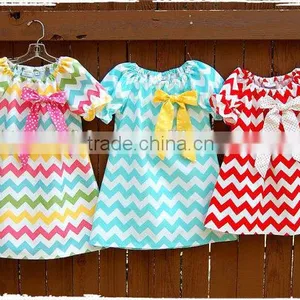 Christmas Clothes Baby Girl Frock Red And White Chevron Dress thumbnail-6