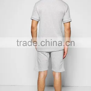 Short Sleeve Tracksuit Cotton and Polyester Sweatsuit for Men Custom thumbnail-2