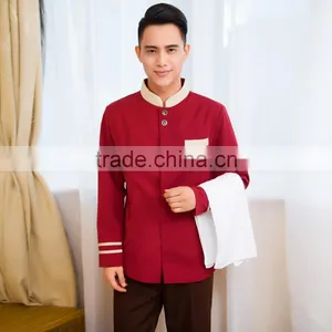 Juqian Bulk Cheap Price Designer Men's Hotel and Restaurant Uniform Housekeeping Staff Designs thumbnail-3