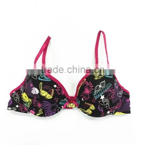 Young Sexy Lady Very Hot Printing Padded Bra New Design OEM Facory thumbnail-1