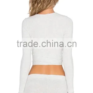 Hot Sale Women's Sexy Sports Wear Belly Breathable Tight Tops Yoga Running Jogging Wear thumbnail-3