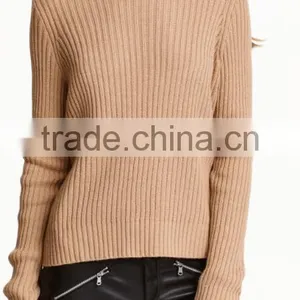 Slim Fitted Tightly Knitted Blank Design Medium High Neck Women Knitwear thumbnail-2