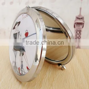 Women Lady Portable Foldable Pocket Metal Makeup Compact Pocket Makeup Magnifying Mirror thumbnail-2