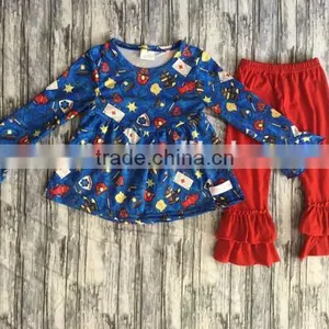Easter Boutique Kids Clothing Remake Girl Rabbit Print Outfits Spring Boutique Girl Clothing Sets thumbnail-3
