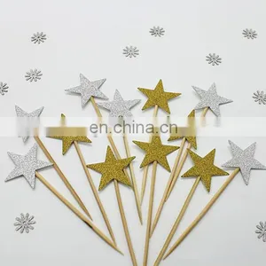 Colorful Stars Cupcake Topper Birthday Party Wedding Cake Decorations thumbnail-2
