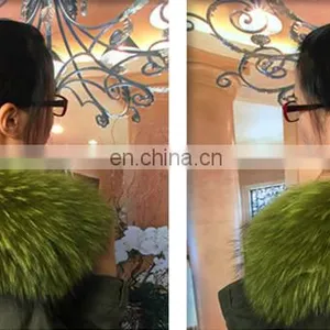 Factory Wholesle 100% Real Raccoon Fur Collar thumbnail-5