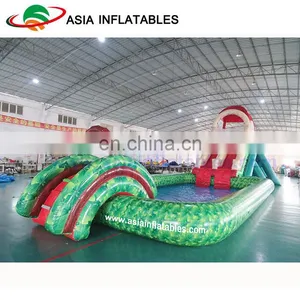 Full Digital Printing Inflatable Open Water Park Games , Inflatable Water Land Park thumbnail-1