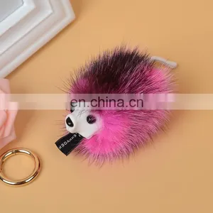 New Mink FurKeychain Small Hedgehog Fur Car Bag Pendant thumbnail-2