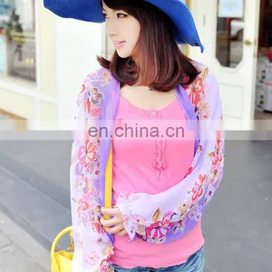 2015 Fashion Design Polyester Chiffon Summer Car Raglan Sleeves Scarfs(PP620CL-P) thumbnail-4