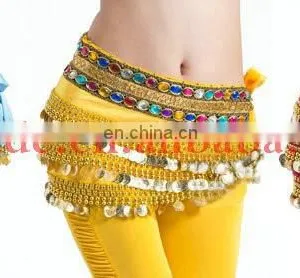 Indian Belly Dance Hip Scarf With Gold Coins Y-2033# thumbnail-4