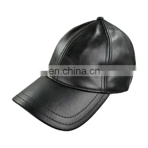 High Quality Leather Driving Cap Classical Black Baseball Cap thumbnail-1