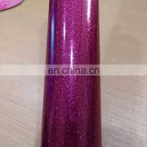 High Quality Most Fashionable Glitter Heat Transfer Vinyl for Clothing PU PVC Hologram Flock Heart Transfer Film thumbnail-1