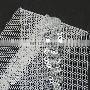 Beautiful Italy Design Sliver Sequin Mesh Lace Trim for Clothes thumbnail-4