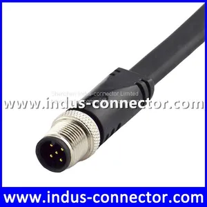 5 Poles Male TPU Molded Cable M12 thumbnail-3