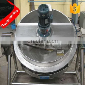Short Heating Time Industrial Gas Tilting Jacketed Kettle Cooking Pot With Agitator Mixer thumbnail-4