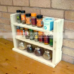 Custom Made Natural Color Solid Wooden Spice Rack thumbnail-1