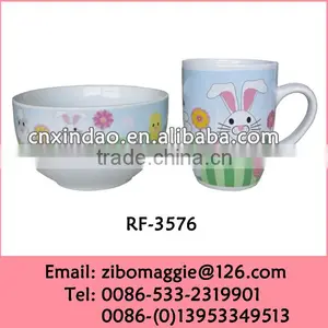 2014 New Design Promotion Easter Day Gift Ceramic Kids Breakfast Set thumbnail-1
