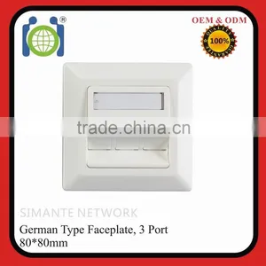 Type Ftp RJ45 2 Port 80*80mm Wall Plate for Germany thumbnail-2