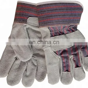 White Cotton Back Full Palm Working Leather Gloves thumbnail-5