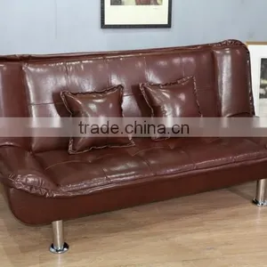 Home Furniture Modern Promotion Folding Leather Futon Sofa Bed Sleeper thumbnail-2