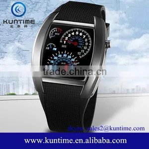 Hot Sale Sports Flash LED Car Speedometer Meter Dial Men Gift Watch thumbnail-1
