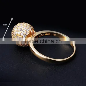 Tiny Ball Romantic Love Gift Pave Setting CZ Stones Top Quality Engagement Ring thumbnail-6