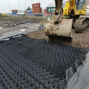 HDPE Geocell Soil Stabilization Cellular Confinement System, UV Resistant Geocell for Road Foundation, Slope Protection and Embankment Reinforcement thumbnail-4