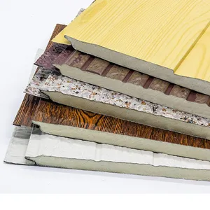 Polyurethane Sandwich Panel Sound Insulation Fireproof Metal Siding Panels Exterior Wall Exterior Wall Panel thumbnail-1