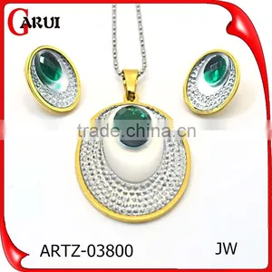 Charm Big Different Color Rhinestone Fashion Jewelry Set thumbnail-6