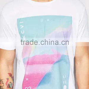 Longline T-Shirt With Landscape Photographic and Side Zips thumbnail-3
