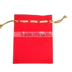 China Factory Customized Velvet Red Jewelry Bag Wholesales B194 thumbnail-3