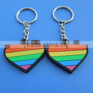 Hear Shape Gay Pride Keychain Soft Pvc Souvenir Keyring thumbnail-2
