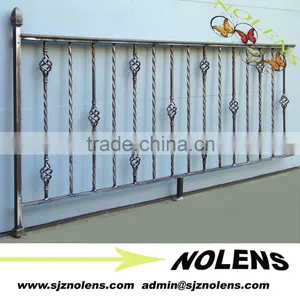 Villa House Design Elegant Wrought Iron Metal BWhloeWhloesale Interior Wrought Iron Metal Curved Stair Railings/ Handrails Desig thumbnail-1