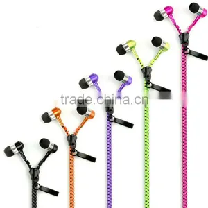 Hot Sale Good Quality Zipper Earphone for Mobile Phone, Wired Earphone Headphone With Volume Control, With Mic thumbnail-1