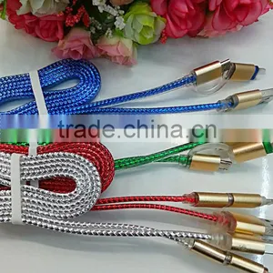 Lighting Micro Usb Cable, 1m Colorful 2in1 Usb Data Cable for Iphone, for Android Phone thumbnail-1